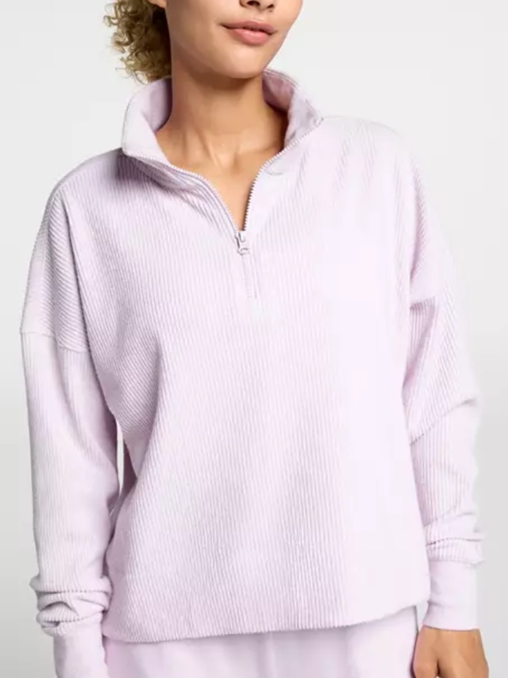 DSG Lavender Ribbed Quarter-Zip Pullover